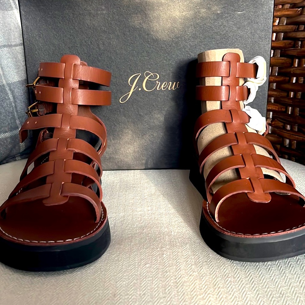 NWT J.Crew Genuine Vachetta Leather Gladiator Sandal